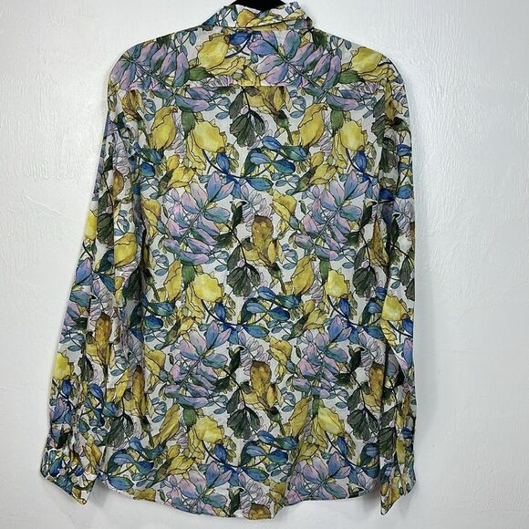 Sonny Bono Men's Vintage Leaf Print Cotton Long Sleeve Button Down Shirt Size XL - Picture 3 of 9